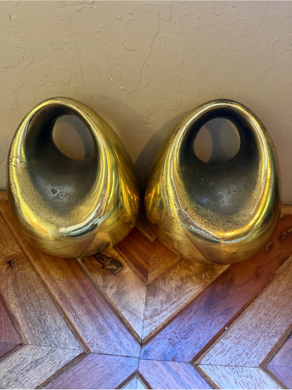 Pair Ben Seibel for Jenfred-Ware orb Brass Bookends Mid-Century MCM 1950s